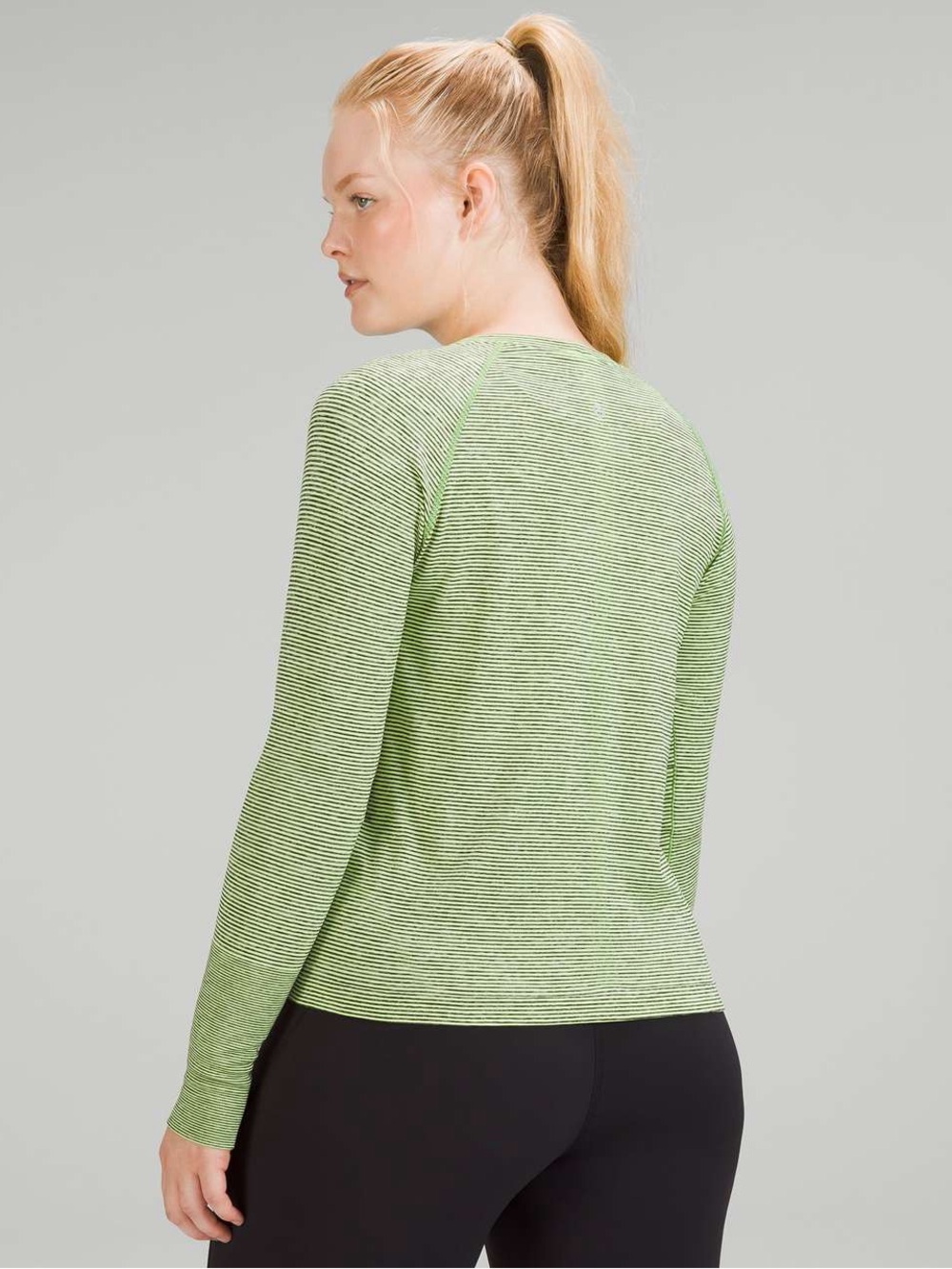 lululemon athletica Light Green Striped Long-Sleeve Athletic Tee - Picture 4 of 4